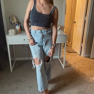 High rise light blue mom jeans